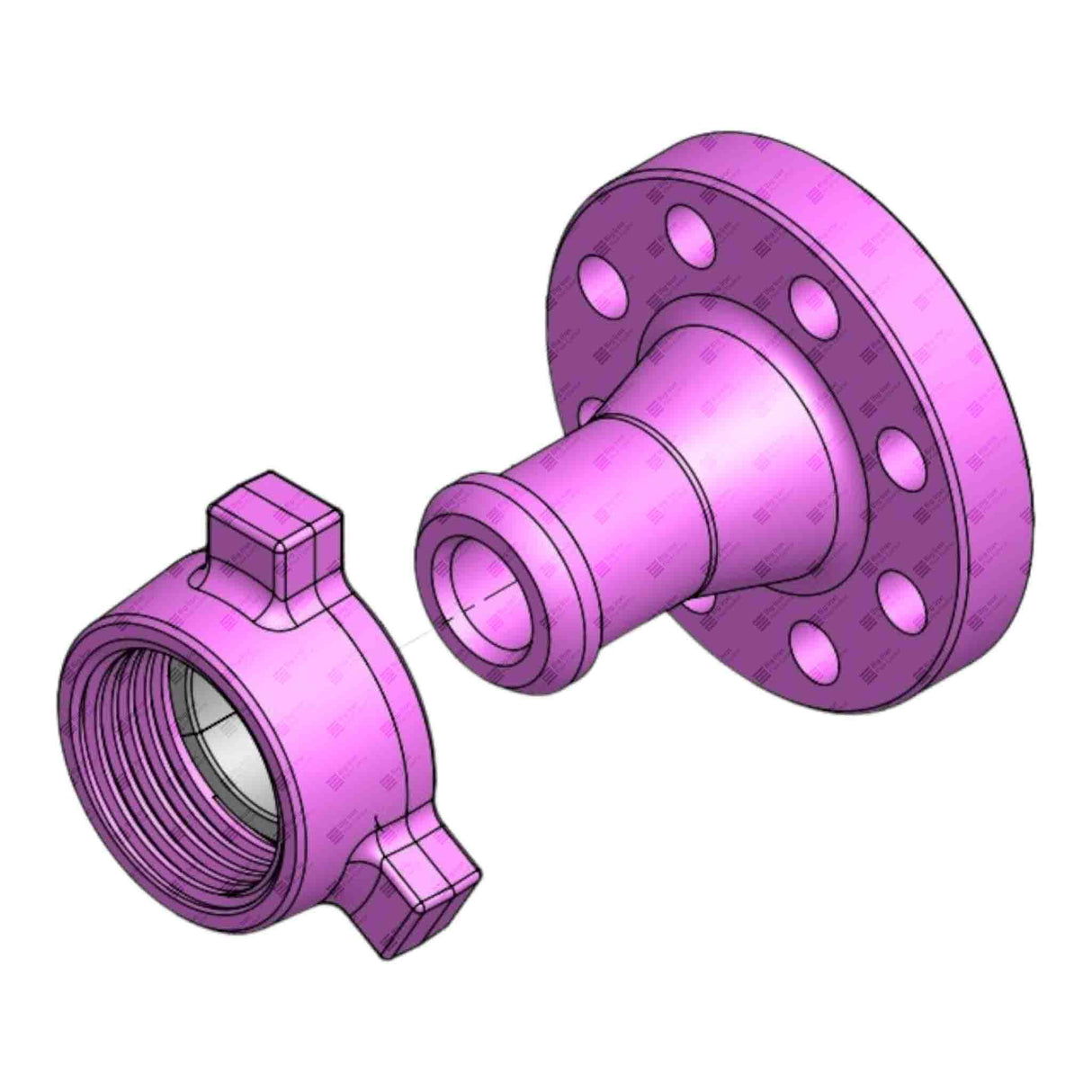 Flange Adapter, 2" 1500# RTJ x 2" 1502 M, 3705 psi, Sour Service