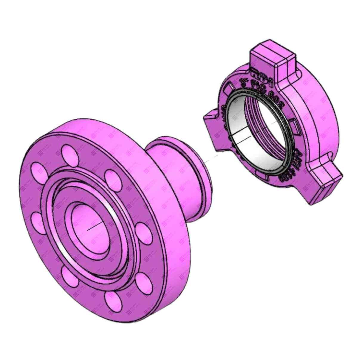 Adapter Flange, 3-1/8” 5M x 3” 602 M, 6000 psi, Sour Service